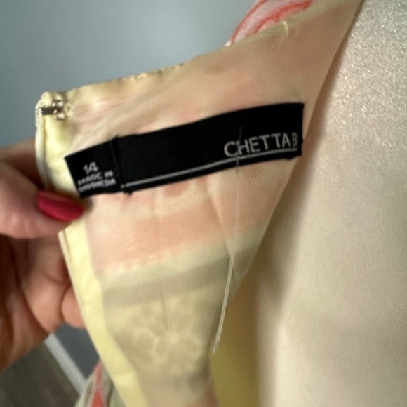 Chetta B Sleeveless Print Dress Size 14 - Picture 6 of 7
